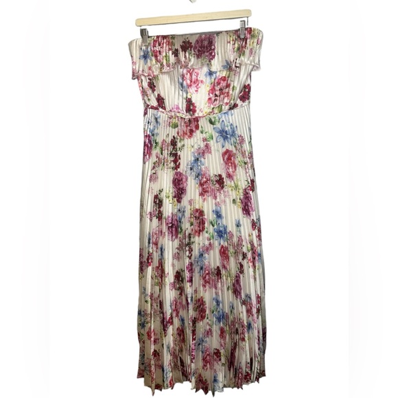 MONIQUE LHUILLIER  Strapless Satin Gown - Pink Size 10 - Picture 4 of 5